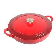 Denby Cast Iron Shallow Covered Casserole, 4-Liter, Red