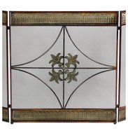 Fireplace Screen of Durable Metal w/ 3 Panels Ideal for Home Decoration N5