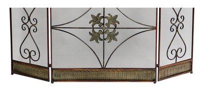Fireplace Screen of Durable Metal w/ 3 Panels Ideal for Home Decoration N6
