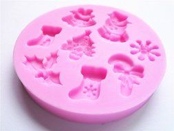 New Arrival Mini Christmas Elements Silicone Cake Fondant Mold, Cake Decoration Tools, Soap, Candle Moulds N2