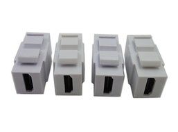 Lemeng New Design 4 Port HDMI Keystone Face Plate Panel-White