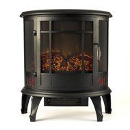 Della 1400W Electric Fireplace Portable Stove Space Heater Realistic Flame, Black
