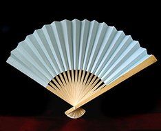 9" Artic Blue Chinese Folding Paper Hand Fan for Weddings