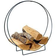 36'' Wrought Iron Hoop Firewood Rack