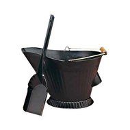 Black Fireplace Hod and Shovel Set