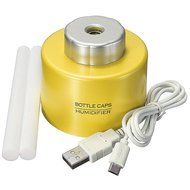 Mini Portable Water Bottle Cap Air Ultrasonic Humidifier with USB Cable for Office Home (yellow) N5