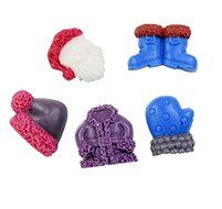 Autek Santa Claus boots gloves Coat Xmas Fondant Soap Cake Decorate Silicone Mold #143 N2