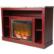 Cambridge Seville Fireplace Mantel with Electronic Fireplace Insert, White N6