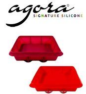 Premium Reusable Set of 2 (Red/Red Wine) Food Grade Silicone Non Stick Lasagne Bread Cake Mold Square Pan by AGORA... N4