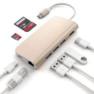 Satechi Aluminum Multi-Port Adapter 4K HDMI (30Hz), Type-C Pass Through, Gigabit Ethernet, SD/Micro Card Reader... N2