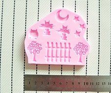 MathildaBaking Collection - Moon Night Cat and Owl Lullaby Style Mold Wedding Decor Theme Birthday Party Molding... N3