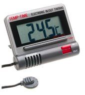 CDN DTC1-G Digital Thermometer &amp; Clock, Gray N2