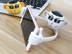 Portable Rechargeable Wireless Waterproof Bluetooth Speaker Lovely Rotation Like Brother Stands Holding Compatible... N10