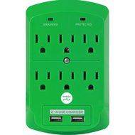 Surge Protector, Electronics Charging Station, 6 Outlet 2 USB Port Wall Adapter with Safety Indicator Lights -... N3