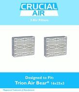 2 Trion Air Bear 16x25x3 (16" x 25" x 3") Merv 8 Replacement Air Filter, Compare to Part # 255649-101, Designed...