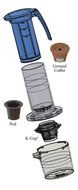 Cafejo My French-Press with K-Cup Pod and Ground Coffee Adaptors Plus, Various Coffee Samples N4