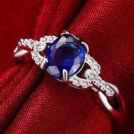 Charming Jewelry Blue Sapphire Gemstone 925 Silver Ring Wedding New Size 5-10 (7)