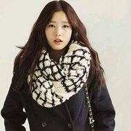 KAKA(TM) Women's Korean Artistic Stylish Winter Grid Knitting Wool Lovers Oversized Shawl Scarves N5