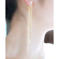 Party Linear Long Tassels Rhinestone Dangle diamante Eardrop Woman's Earrings