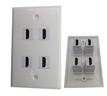 Lemeng New Design 4 Port HDMI Keystone Face Plate Panel-White N2