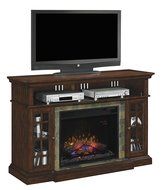 ClassicFlame 28MM6307-C270 Lakeland TV Stand for TVs up to 65&quot;, Roasted Cherry (Electric Fireplace Insert sold...