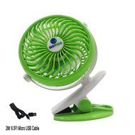 [Update Version with 6.5 Ft Micro Charging Cable] Glovion Baby Clip Stroller Fan - USB Rechargeable Portable Fan... N6