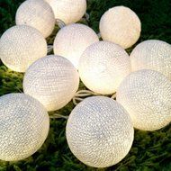 KAKA(TM) White Cotton Ball Led String Lights, Battery Operated Light Decorate Patio Outdoor Christmas Tree - White... N6