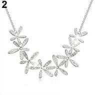 Elegant Women Gold Silver Plated Snow Bib Flower Pendant Statement Necklace N4