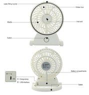 Comsmart Mini Desk Fan Handheld USB Misting Cooling Fan with Humidifier Rechargeable Battery for Home Office and...