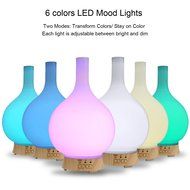 Yomondo Aromatherapy Essential Oil Diffuser 100ml Ultrasonic Aroma Oil Diffuser Glass Cover Humidifier(Color Changing... N2