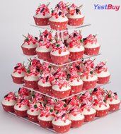 YestBuy&reg; 4 Tier Maypole Square Wedding Party Tree Tower Acrylic Cupcake Display Stand (15.1 Inches)&shy; N6