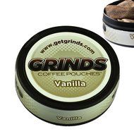Grinds Coffee Pouches - 6 Cans - Vanilla - Tobacco Free, Nicotine Free Healthy Alternative N3