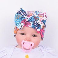 Newborn Infant Toddler Girls Baby Stripe Bowknot Beanie Hat Comfys Hospital Cap