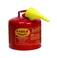 Eagle UI-50-FS Red Galvanized Steel Type I Gasoline Safety Can with Funnel, 5 gallon Capacity, 13.5 Height, 12.5...