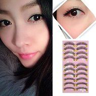 10Pairs Makeup Handmade Long Thick Cross False Eyelashes Eye Lashes New N2