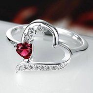 Fashion 925 Silver Ruby Gemstone Heart Ring Wedding Engagement Jewelry Size5-10 (8)