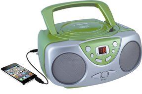 Sylvania SRCD243 Portable CD Player with AM/FM Radio, Boombox (Silver) N2