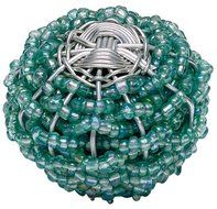 Atlas Homewares 3168 1-3/4-Inch Large Beaded Knob, Aqua and Silver by Atlas Homewares