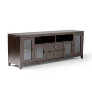 Simpli Home Cosmopolitan Wide TV Media Stand, 72&quot;, Coffee Brown N2