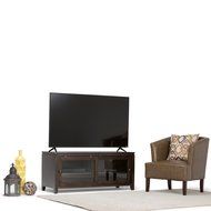 Simpli Home Cosmopolitan Wide TV Media Stand, 72&quot;, Coffee Brown N3