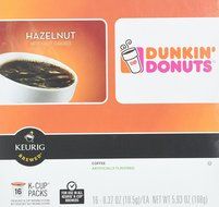 32 Count - Dunkin Donuts Hazelnut Flavored Coffee K-Cups For Keurig K Cup Brewers (2 boxes of 16 k cups) N3