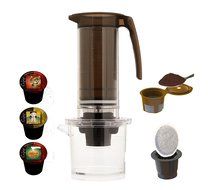 Cafejo My French-Press with K-Cup Pod and Ground Coffee Adaptors Plus, Various Coffee Samples N5