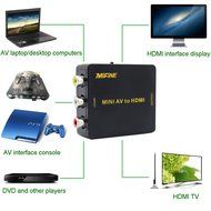 Mifine AV to HDMI HD Video Audio Converter 720p 1080p Mini 3RCA Composite CVBS to HDMI Switcher Portable AV2HDMI... N5