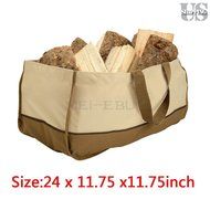 Jumbo Fireplace Fire Wood Log Tote Firewood Canvas Caddy Carrier Holder Bag USA N2