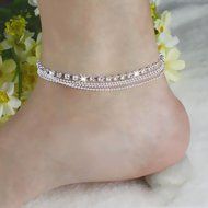 Women Sexy Crystal Anklet Ankle Bracelet Barefoot Sandal Beach Foot Jewelry Gift N2