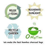 OMyTea&reg; 100% Organic Natural Air Purifying Bamboo Charcoal Deodorizer Bags - Most Effective Odor Remove - Portable... N4