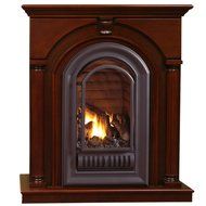 HearthSense Natural Gas Vent Free Gas Fireplace- 20,000 BTU, Cherry Finish