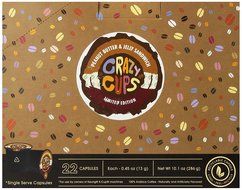 Crazy Cups Peanut Butter and Jelly Sandwich Flavored Coffee, Single Serve Cups for Keurig K-sup Brewers, 22 Count N4