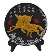Chinese Style/Characters Charcoal Home Decor Decorative Plate Festival Wedding Business Gift (1) N5