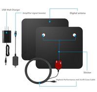 Amplified HDTV Antenna, E-More Indoor HDTV Antenna 50Miles Long Range Amplifier Signal Booster with Detachable... N7